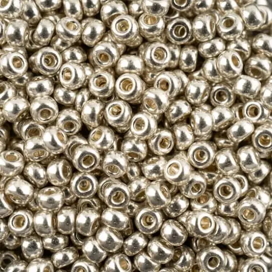John Bead 8/0 Miyuki Glass Seed Beads, 12g Galvanized Silver {1}