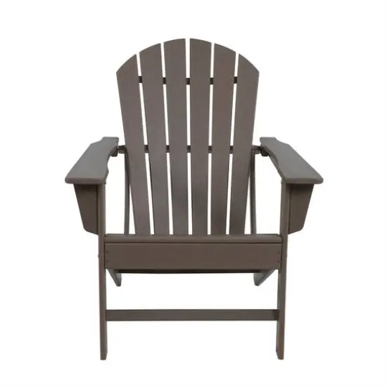 38" Brown Resin Indoor Outdoor Adirondack Chair {4}