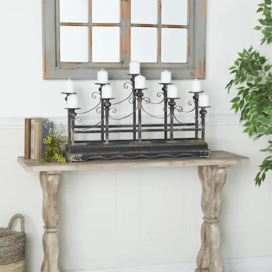 Black Iron Vintage Candelabra, 18" x 32" x 8" {8}