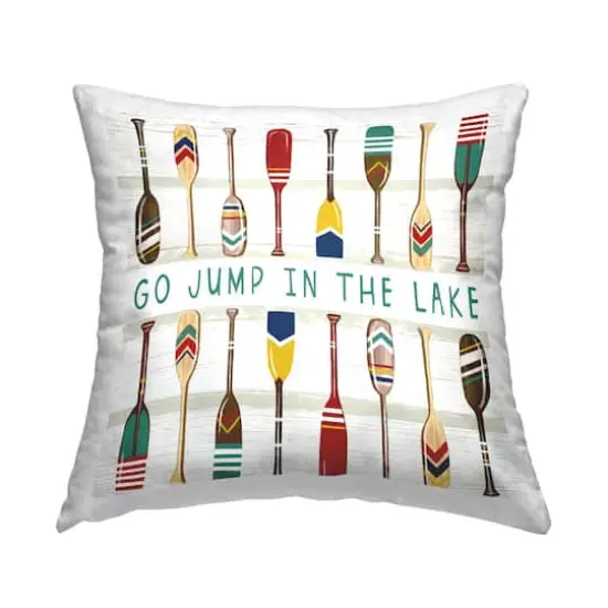 Stupell Industries Jump In The Lake Various Boating Oars Paddles Throw Pillow, 18" x 18" {1}