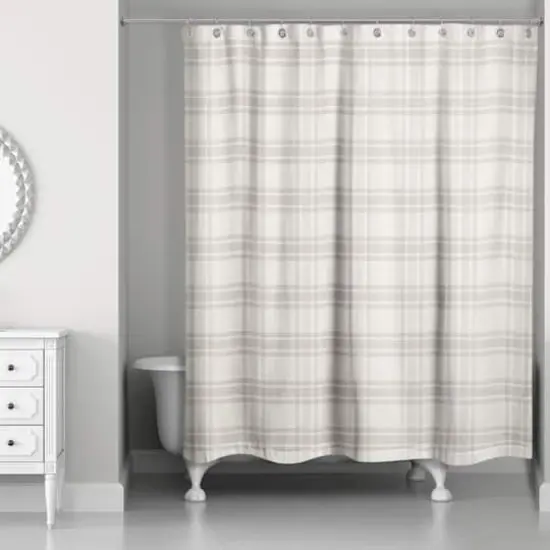 Gray Plaid Shower Curtain {3}