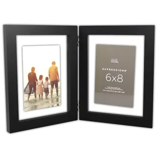Expressions™ 2 Opening 6" x 8" Black Hinge Float Frame by Studio Décor® {4}
