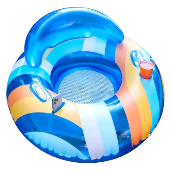 PoolCandy Good Vibes Deluxe Pool Tube with Backrest {1}