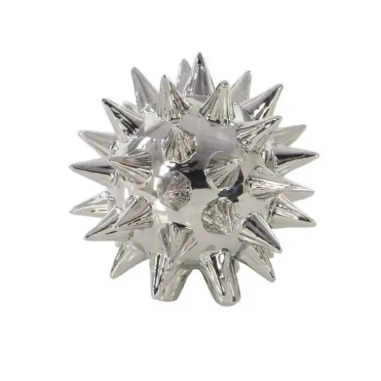 Silver Porcelain Glam Geometric Sculpture Set {3}