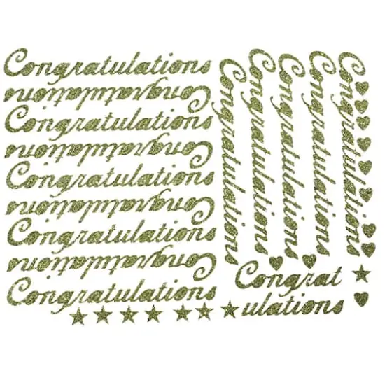 JAM Paper Congratulations Gold Standard Script Stickers {1}