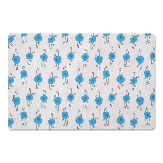 Blue Blooms 27" x 18" Floor Mat {1}
