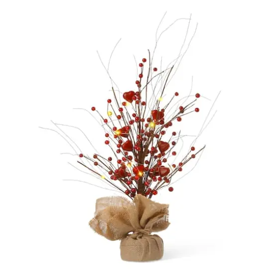 Glitzhome&reg; 18" Lighted Valentine's Berry Heart Table Tree {1}