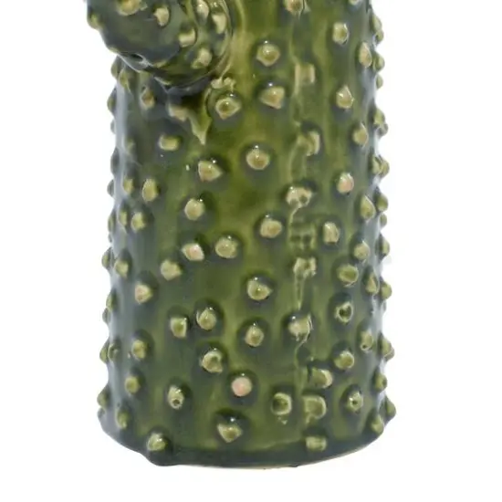Green Ceramic Eclectic Vase, 12" x 5" x 6" {6}