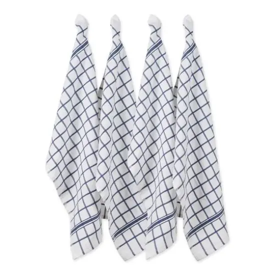 DII&reg; French Blue Windowpane Terry Dishtowels, 4ct. {1}