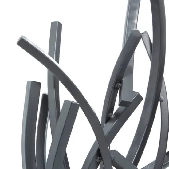 23" Gray Metal Abstract Sculpture {7}