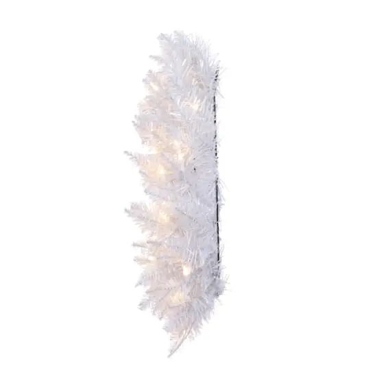24" Pre-Lit Sparkle White Spruce Artificial Christmas Wreath, Warm White LED Lights {5}