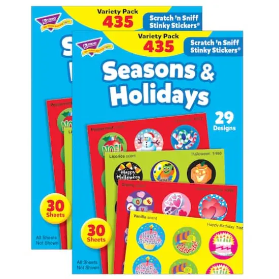 Trend Enterprises&reg; Stinky Stickers&reg; Seasons & Holidays Variety Pack, 2 Packs of 435ct. {1}