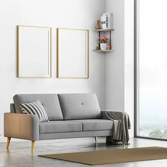 White 2-Tier Floating Corner Shelf {7}