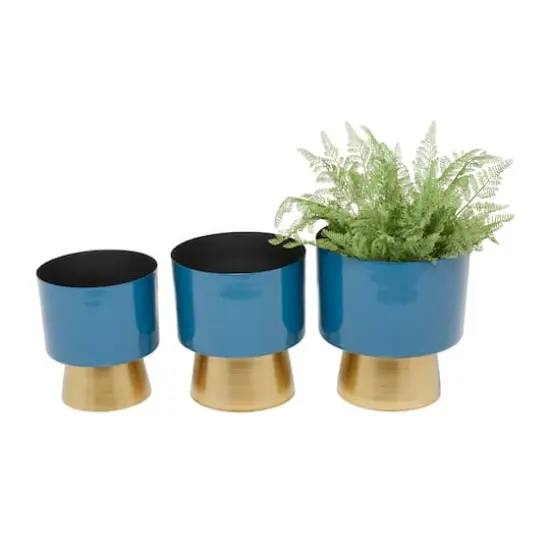 Blue Modern Planter, Set of 3" 10", 11", 9" {1}