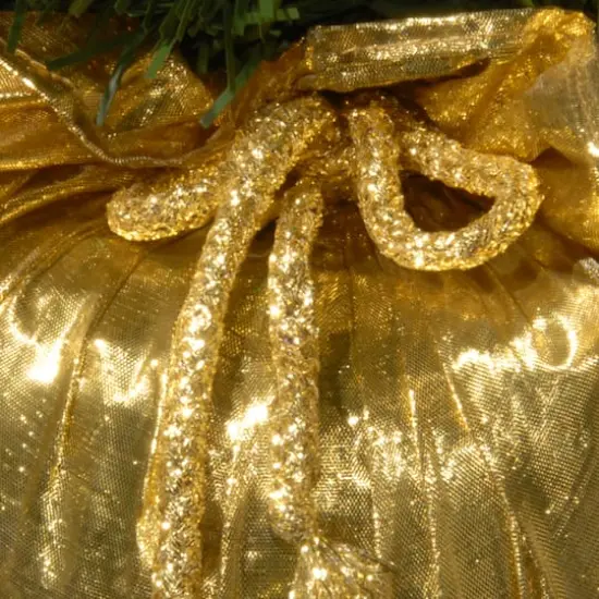24" Pre-Lit Majestic Fir Tree In Gold Cloth Bag, Clear Lights {5}