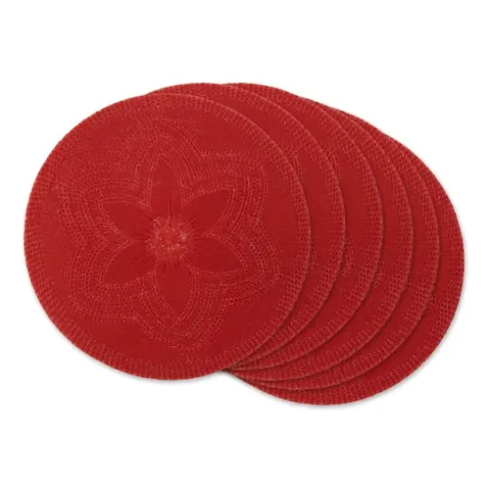 DII&reg; Woven Round Placemats, 6ct. Red {1}