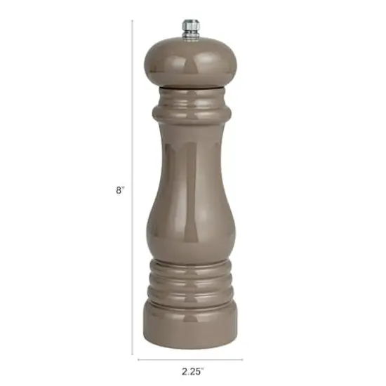Hello Honey&reg; 8" Rubberwood Elegance Pepper Mill Gray {7}