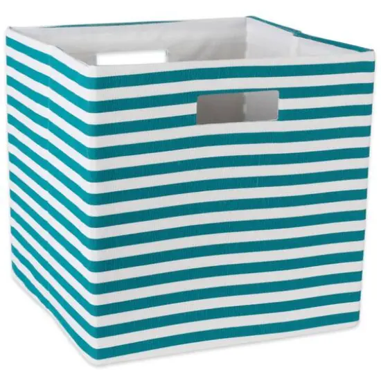DII&reg; Square Teal Pinstripe Polyester Cube {7}