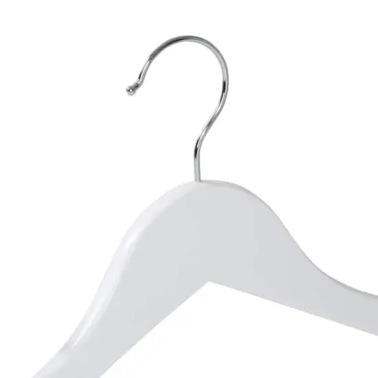 White Non-Slip Swivel Hook Wood Hangers, 24ct. {4}