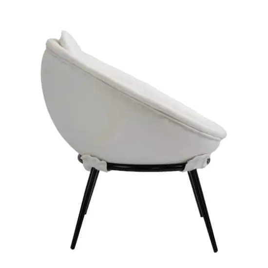 Hello Honey&reg; Vintage Upholstered Cup Accent Chair White {8}