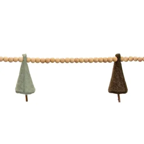 5.5ft. Wood Bead & Felt Pine Tree Garlands, 2ct. {6}