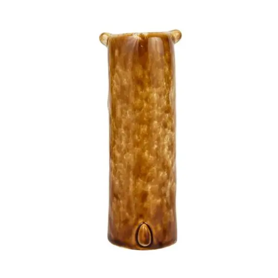 Hello Honey&reg; 7" Brown Reactive Crackle Glaze Stoneware Bear Vase {10}