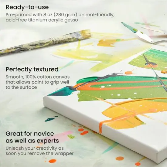 Arteza&reg; 6" x 6" White Stretched Canvases, 12ct. {6}