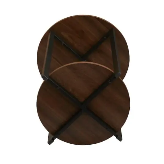 Household Essentials Jamestown 24" Round End Table Mid Century Walnut {14}