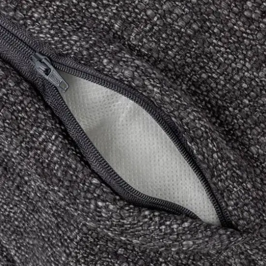 Hello Honey&reg; Charcoal & Natural Cotton Blend Lumbar Pillow with Jute Embroidery {6}