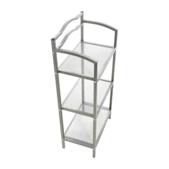 Household Essentials 3-Tier Metal Bathroom Storage Shelf Silver {5}