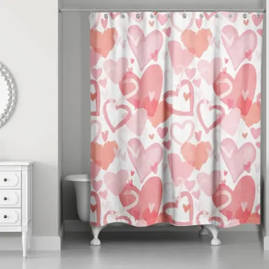 Heart Cluster Pattern 71" x 74" Shower Curtain {3}