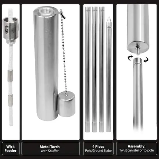 Sorbus 60" Matney Stainless Steel Outdoor Torches , 2ct. {6}