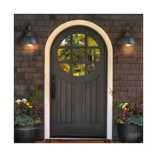 Hello Honey&reg; Easton Matte Black Modern Farmhouse Metal Shade & Exposed Bulb Wall Mounted Outdoor Light {4}