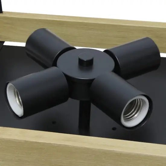 Lalia Home 14" Barnlit 4-Light Decorative Squared Metal Flush Mount {9}