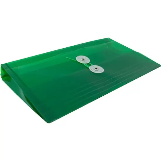 JAM Paper #10 Plastic Envelopes with Button & String Tie Closure, 12ct. Green {6}
