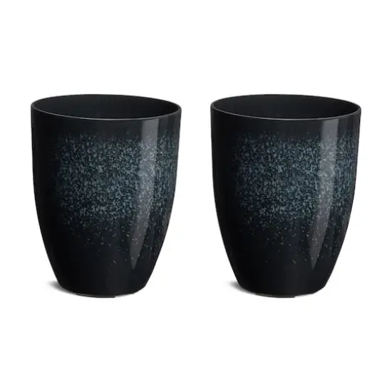 Glitzhome® 17" Eco-Friendly Oversized Faux Ceramic Tall Bowl Planters, 2ct. Black {1}