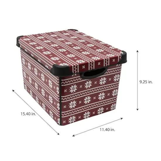 Simplify Holiday Sweater Print Storage Tote Bin {5}
