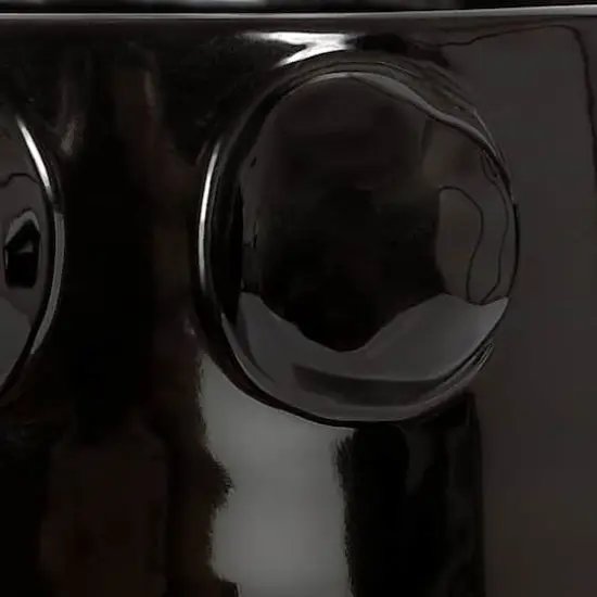 Hello Honey&reg; 10.5" Black Raised Dots Terra Cotta Planter {5}