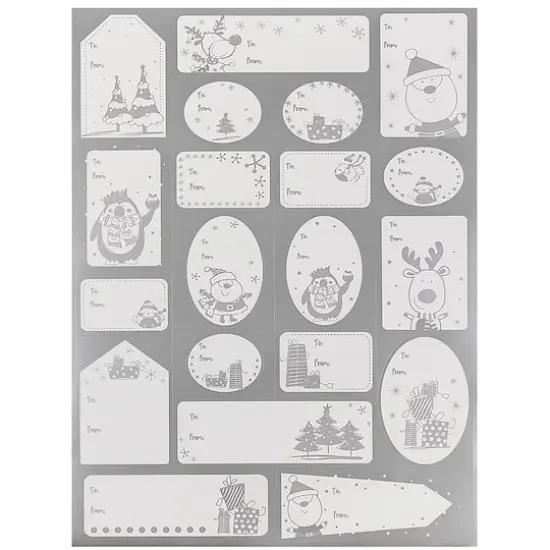 JAM Paper Matte Silver Foil Christmas Gift Tag Stickers {4}