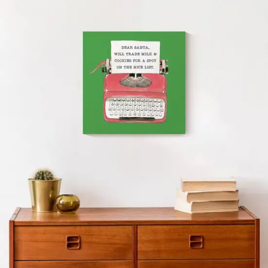 Christmas Typewriter Canvas Wall Art {6}