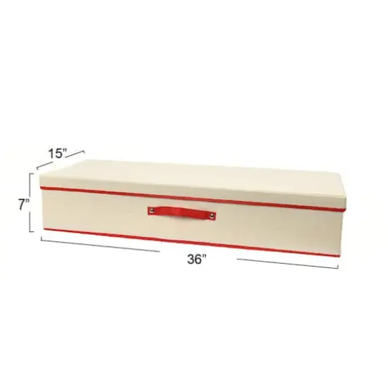 Household Essentials Gift Wrap Storage Box Natural and Red {6}
