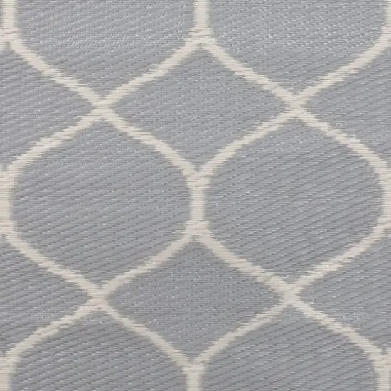 Gray & Beige Honeycomb Pattern Rectangular Outdoor Area Rug, 4ft. x 6ft. {5}