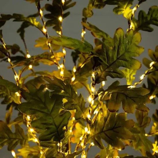 6ft. Pre-Lit Green Autumn Oak Artificial Fall Tree with 250 Warm White LED Lights {5}