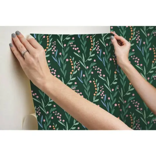 RoomMates Budding Branches Peel & Stick Wallpaper Green {11}