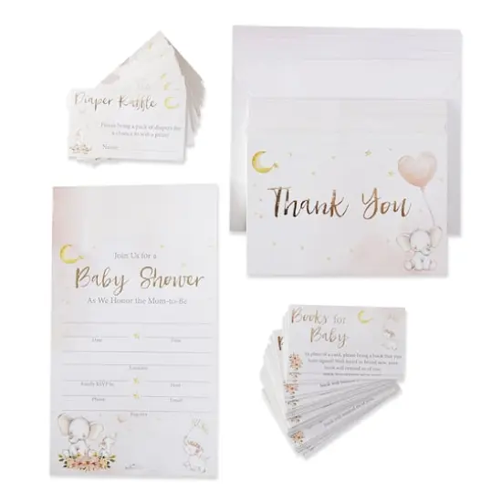 Kate Aspen&reg; Pink Elephant Baby Shower Invitation & Thank You Card Bundle {1}