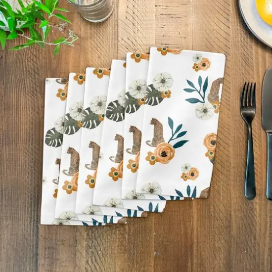 Tropical Jag Cotton Twill Napkin White {4}
