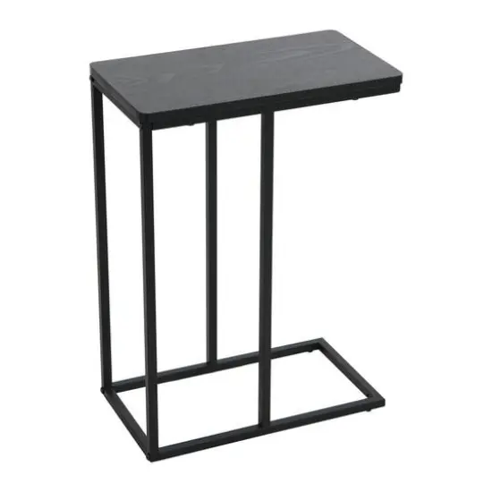 Household Essentials 25" Jamestown C-Shaped End Table Black Oak {1}