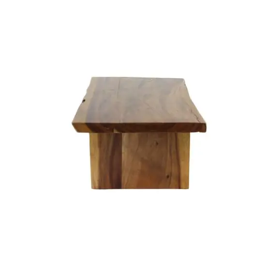 Brown Wood Contemporary Coffee Table, 16" x40" x24" {5}