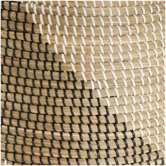 Brown Round Seagrass Handmade Striped Storage Basket Set {4}