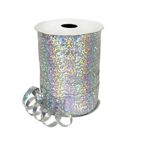 Gwen Studios 3/16'' x 100yd. Holographic Silver Curling Ribbon, 3ct. {1}